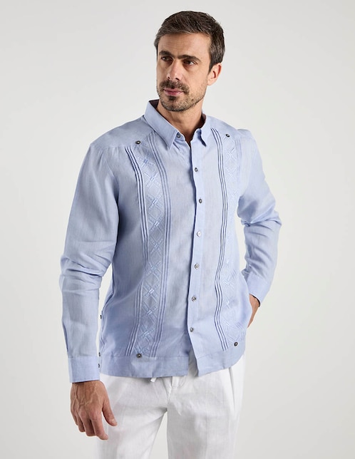 Guayabera manga larga para hombre 1