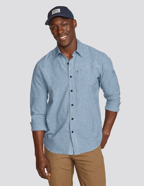 Camisa business casual manga larga para hombre 1