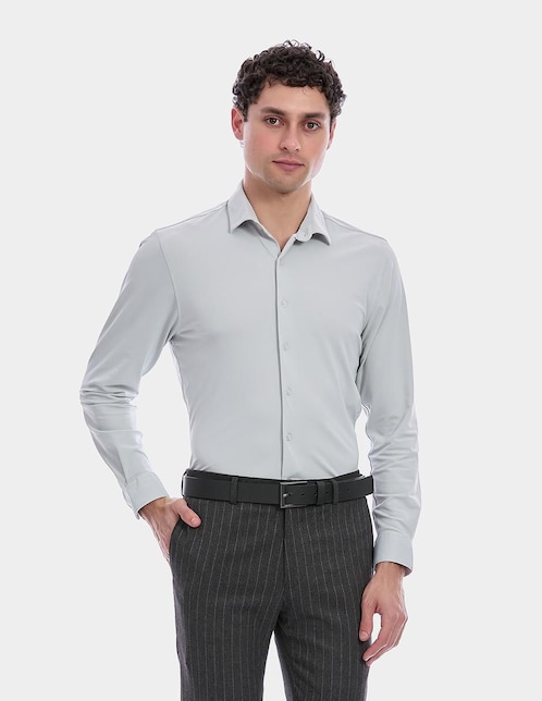 Camisa business casual Vittorio Forti manga larga para hombre