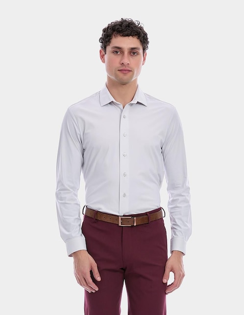 Camisa business casual Vittorio Forti manga larga para hombre
