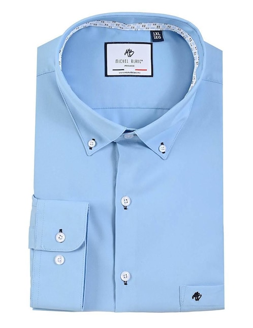 Camisa de vestir Michel Blanc manga larga para hombre