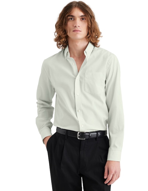 Camisa casual Dockers de algodón manga larga para hombre