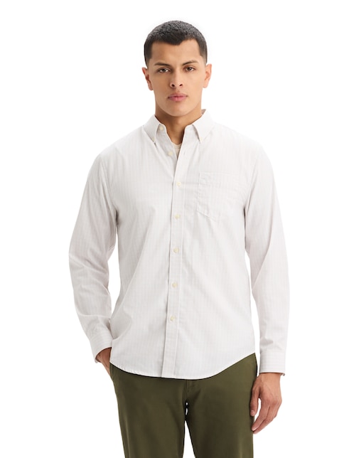 Camisa casual Dockers de algodón manga larga para hombre