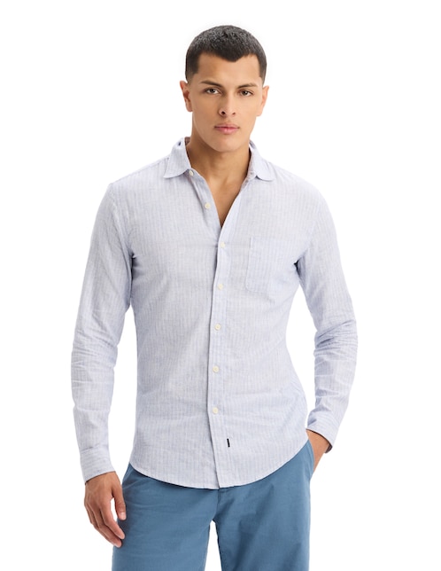 Camisa casual Dockers de lino manga larga para hombre