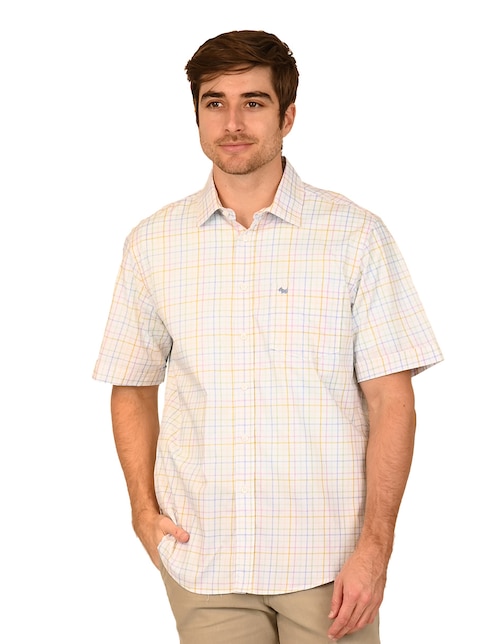Camisa casual Ferrioni de algodón manga corta para hombre