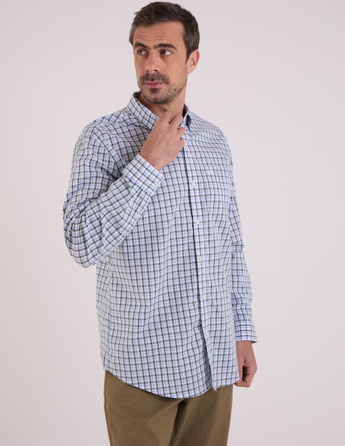 Camisa de vestir de algodón manga larga para hombre 1