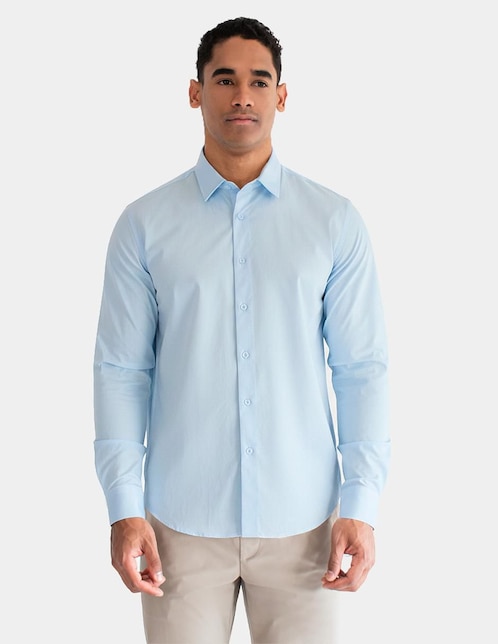 Camisa casual manga larga para hombre 1