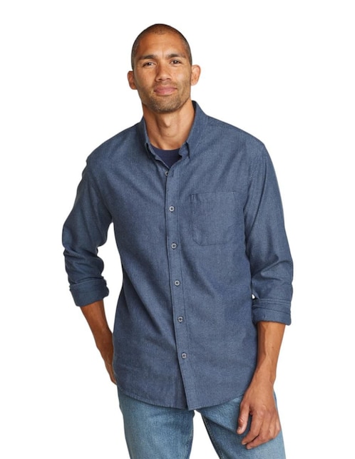 "camisa/sobrecamisa" casual eddie bauer "de" (si aplica) algodón "manga" larga "para hombre"