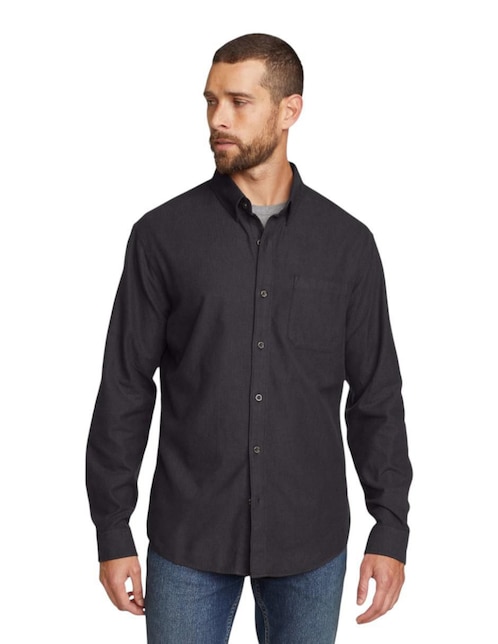 Camisa casual de algodón manga larga para hombre 1