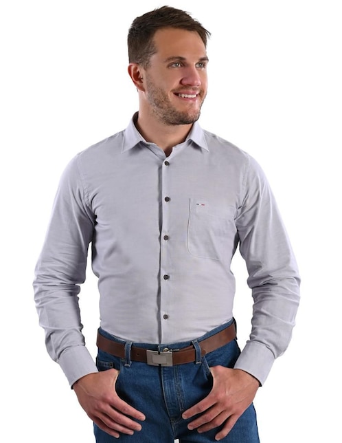 "camisa/sobrecamisa" casual michel blanc "de" (si aplica) algodón "manga" larga "para hombre"