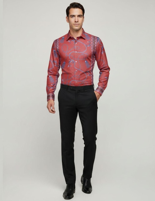 Camisa casual Pavini manga larga para hombre