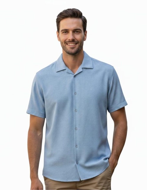 Camisa casual Michel Blanc manga corta para hombre