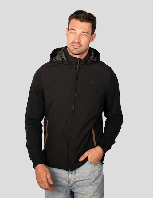 Chamarra casual capucha desmontable para hombre 1