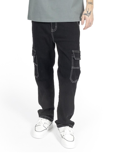 "jeans" cargo baggy quarry para hombre de bolsillos con tapa qc210871 "lavado" ninguno "para hombre"