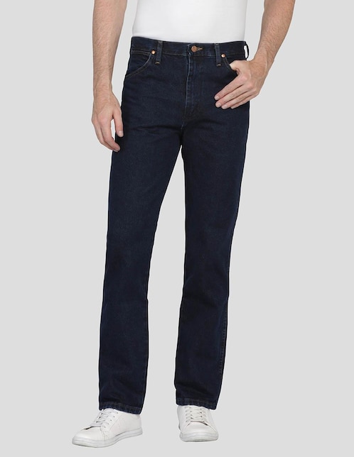 Jeans slim Wrangler lavado obscuro para hombre