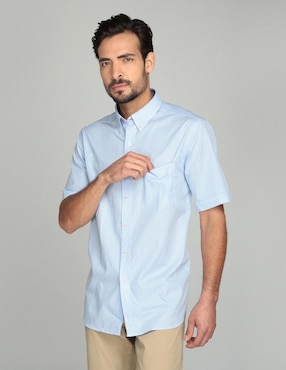 Camisa Casual Ferrioni De Algodón Manga Corta Para Hombre