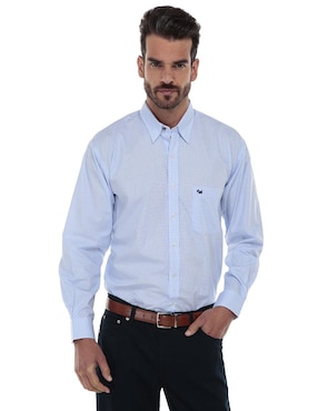 Camisa Casual Ferrioni De Algodón Manga Larga Para Hombre