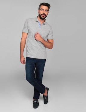 Jeans slim Savane lavado obscuro para hombre