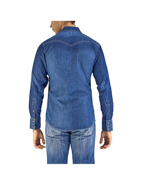 Camisa casual Wrangler de algodón manga larga para hombre