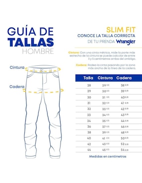 Jeans slim Wrangler lavado obscuro para hombre