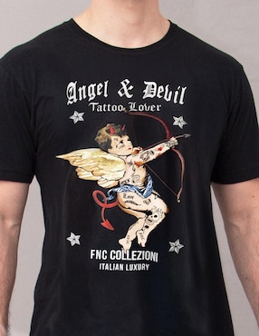 Playera FNC Collezioni Angeli E Demoni -Tattoo Lover cuello redondo para hombre