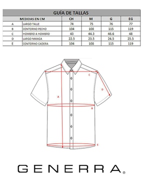 Camisa casual Generra de manga corta para hombre