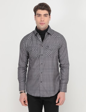 Camisa casual Pavini de algodón manga larga para hombre