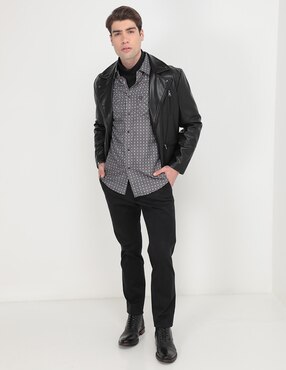 Camisa casual Pavini de algodón manga larga para hombre
