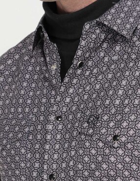Camisa casual Pavini de algodón manga larga para hombre