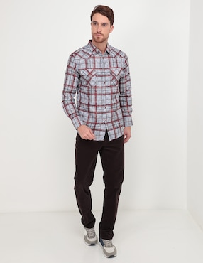 Camisa casual Pavini de algodón manga larga para hombre