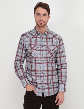 Camisa casual Pavini de algodón manga larga para hombre