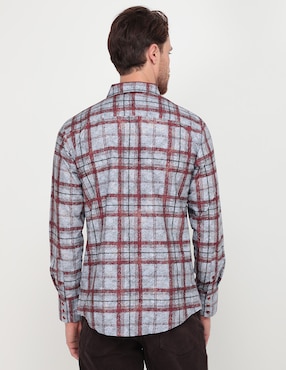 Camisa casual Pavini de algodón manga larga para hombre