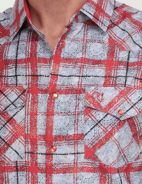 Camisa casual Pavini de algodón manga larga para hombre