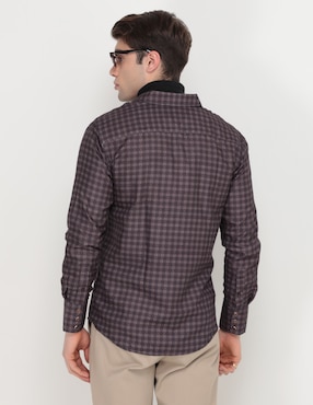 Camisa casual Pavini de algodón manga larga para hombre