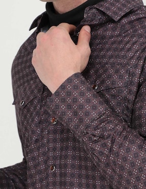 Camisa casual Pavini de algodón manga larga para hombre
