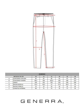 Pantalón business casual slim Generra para hombre