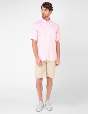 Camisa casual Ferrioni de algodón manga corta para hombre