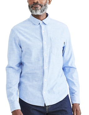 Camisa casual Dockers de algodón manga larga para hombre