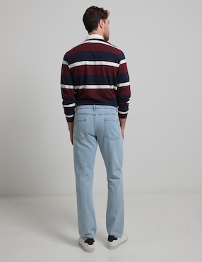 Jeans straight Regent Street lavado claro para hombre