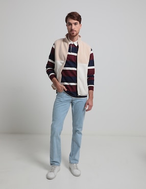 Jeans straight Regent Street lavado claro para hombre