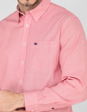 Camisa casual Ferrioni de algodón manga larga para hombre