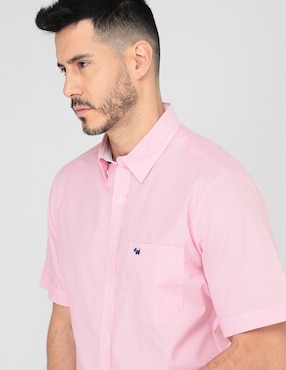 Camisa casual Ferrioni de algodón manga corta para hombre
