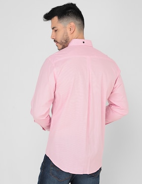 Camisa casual Ferrioni de algodón manga larga para hombre