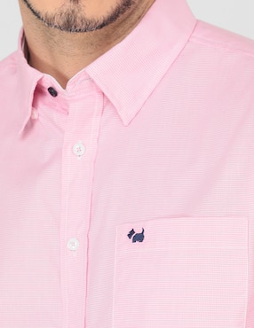 Camisa casual Ferrioni de algodón manga larga para hombre