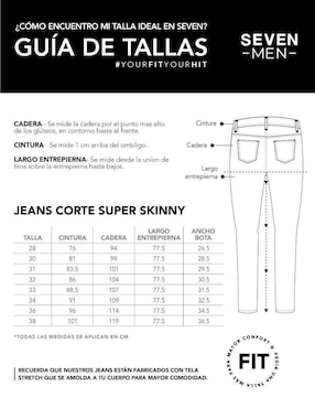 Jeans super skinny Seven Jeans deslavado para hombre