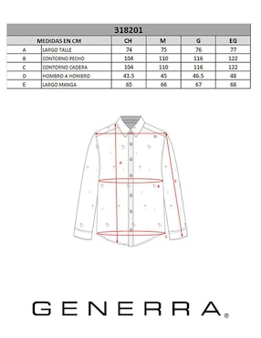 Camisa casual Generra de algodón manga larga para hombre
