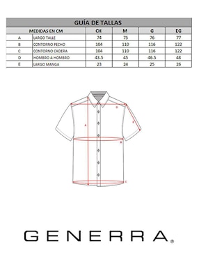 Camisa casual Generra manga corta para hombre