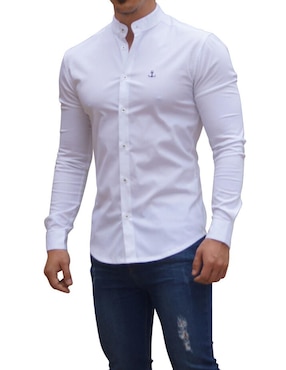 Camiseta blanca best sale slim fit hombre