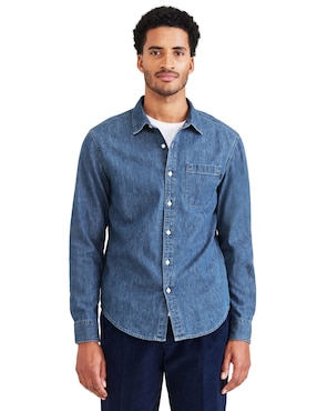 Camisa casual Dockers de algodón manga larga para hombre
