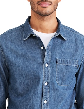 Camisa casual Dockers de algodón manga larga para hombre